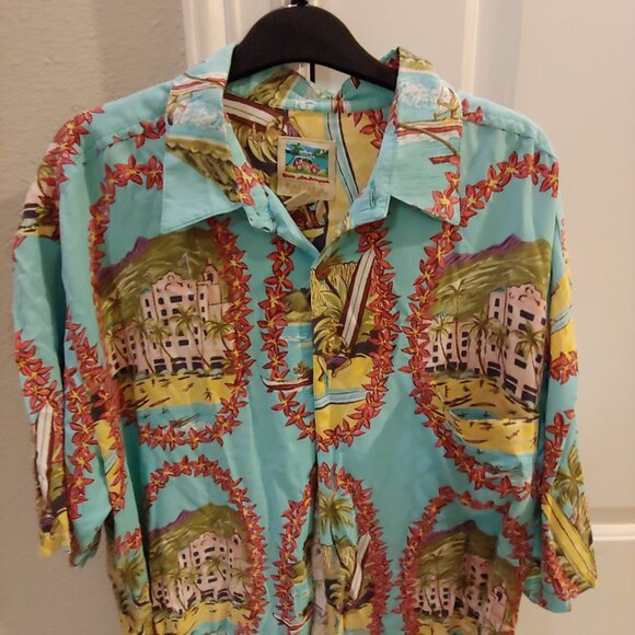 Ron Anderson Kahala Mens Hawaiian Surfing Shirt Size Large 100% Rayon - Picture 2 of 3
